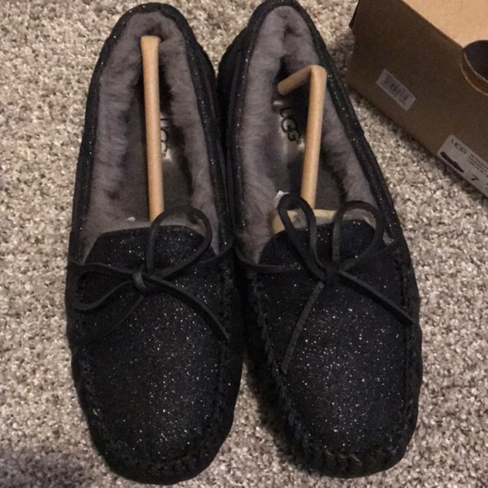 UGG Dakota Sparkle Black Glitter Slippers - Picture 7 of 8